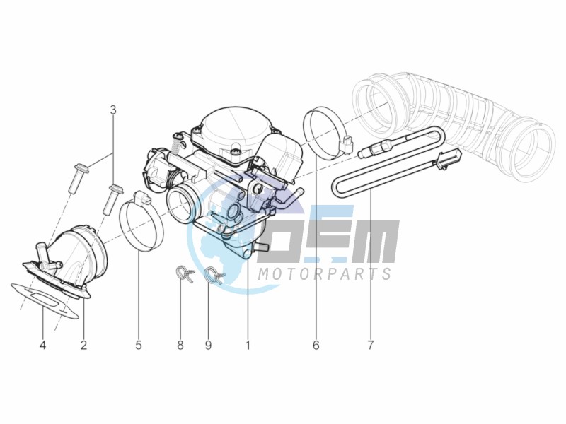 Carburettor, assembly - Union pipe