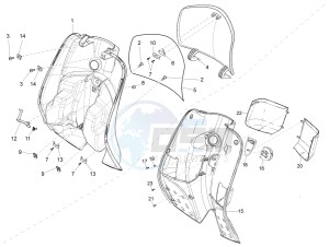 VX-VXL-SXL 150 4T 3V drawing Front glove-box - Knee-guard panel