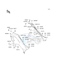 KVF 750 B (BRUTE FORCE 750 4X4I) (B6F-B7FA) B7FA drawing SIDE COVERS