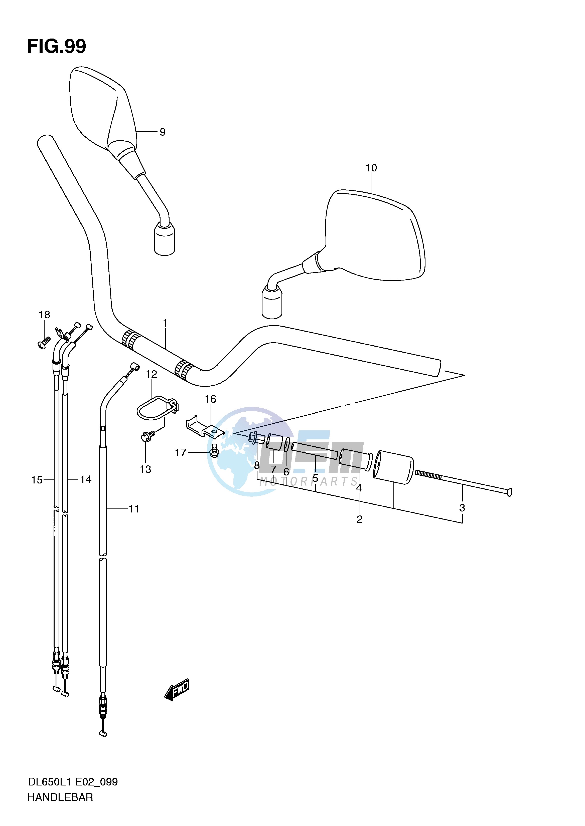 HANDLEBAR (DL650UEL1 E19)