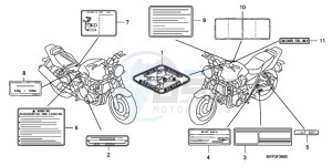 CB1300A9 Europe Direct - (ED / ABS MME TWO) drawing CAUTION LABEL (CB1300/CB1 300A)