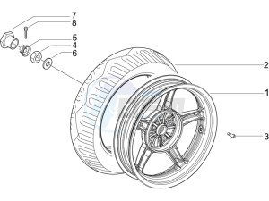 Liberty 50 4T MOC drawing Rear wheel