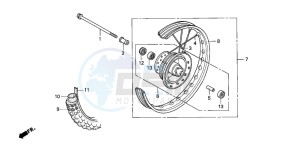 CRF100F drawing FRONT WHEEL