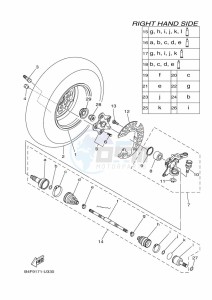 YFM700FWAD GRIZZLY 700 EPS (BDE4) drawing FRONT WHEEL 2