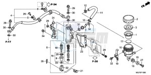 CBR1000RRD Fireblade - CBR1000RR UK - (E) drawing REAR BRAKE MASTER CYLINDER (CBR1000RR/S)