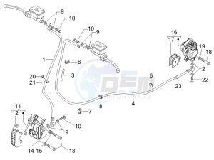 Granturismo 125 L E3 drawing Brakes pipes - Calipers