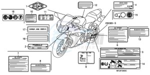 CBR600RRA E drawing CAUTION LABEL