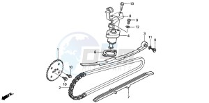 SH125 drawing CAM CHAIN/TENSIONER