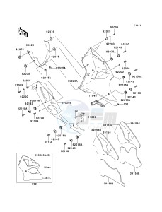 ZX 600 J [ZZR600] (J4) J4 drawing COWLING LOWERS