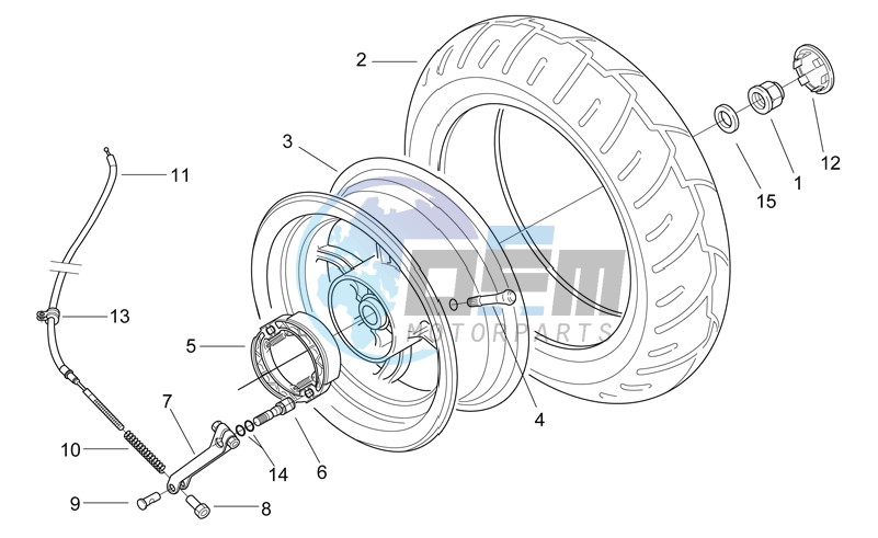 Rear wheel - drum brake