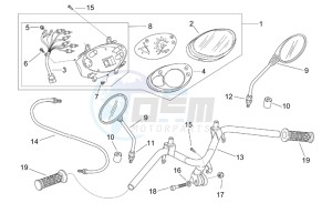 Scarabeo 100 (eng. Minarelli) drawing Handlebar - Dashboard