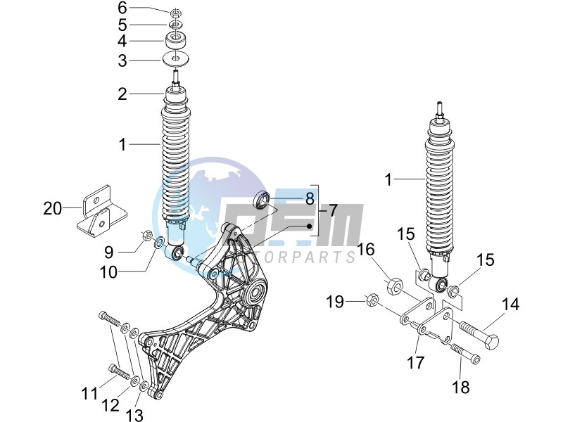 Rear suspension - Shock absorbers