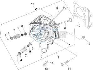 Zip 50 4T drawing Cilinder head unit - Valve