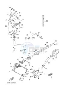 YPR125R XMAX 125 EVOLIS 125 (2DM3 2DM3) drawing RADIATOR & HOSE