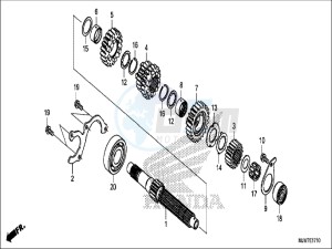 CB500FAH CB500F ED drawing TRANSMISSION (MAINSHAFT)