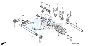 CBR125RWA UK - (E / BLA) drawing GEAR SHIFT DRUM