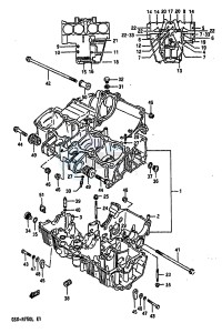 GSX-R750 (J-K-L) drawing CRANKCASE (MODEL J K)