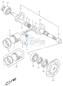 AY50 (V-W-X-Y) katana drawing CRANKSHAFT (model AY50W WR V W X Y)