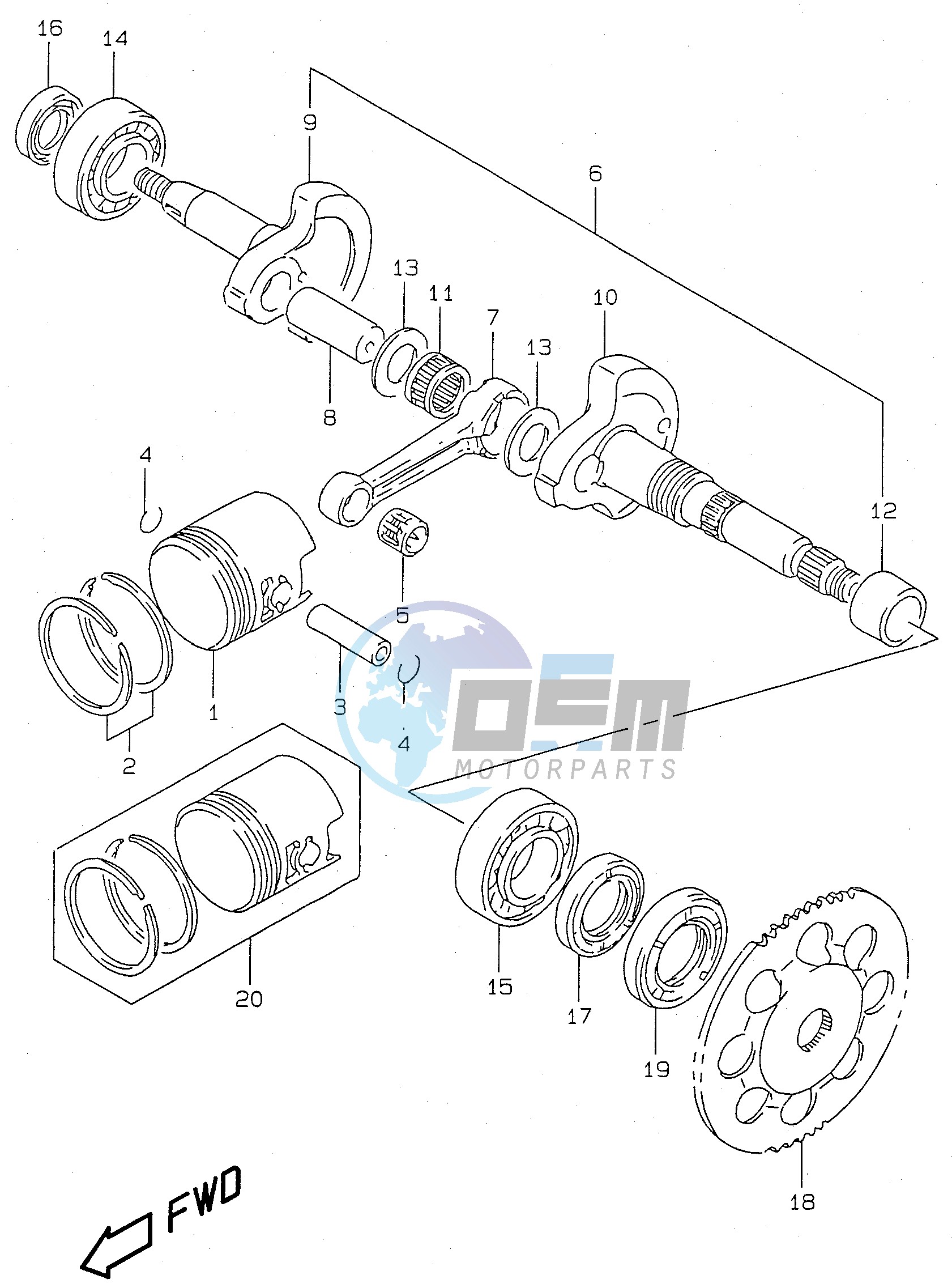 CRANKSHAFT (model AY50W WR V W X Y)