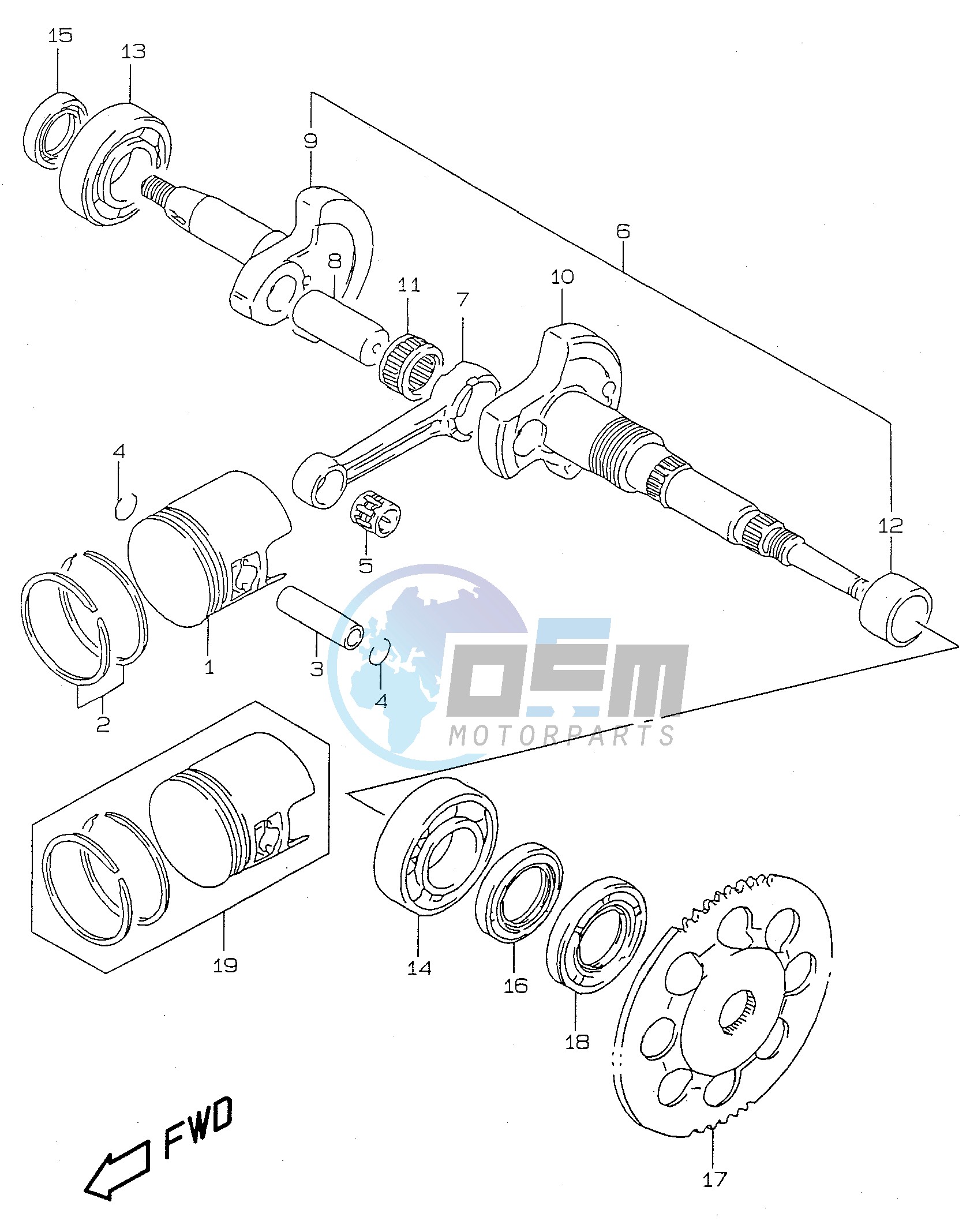 CRANKSHAFT (model AY50 V W X Y)