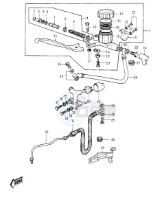 KH 400 A (A3-A5) drawing FRONT MASTER CYLINDER -- KH400-A3_A4- -