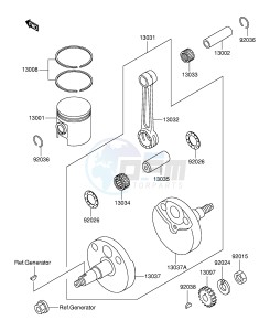 RM60 (E24) drawing CRANKSHAFT PISTON