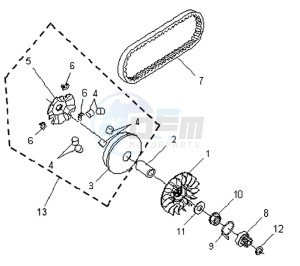 VS 125 drawing CLUTCH / V BELT