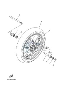 MTM850 MTM-850 XSR900 (B908) drawing FRONT WHEEL