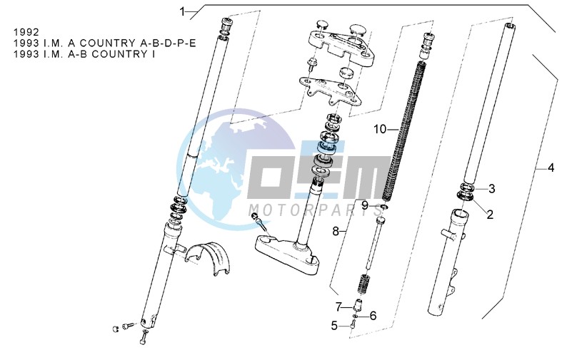 Front fork 92-93 - LH Sleeve