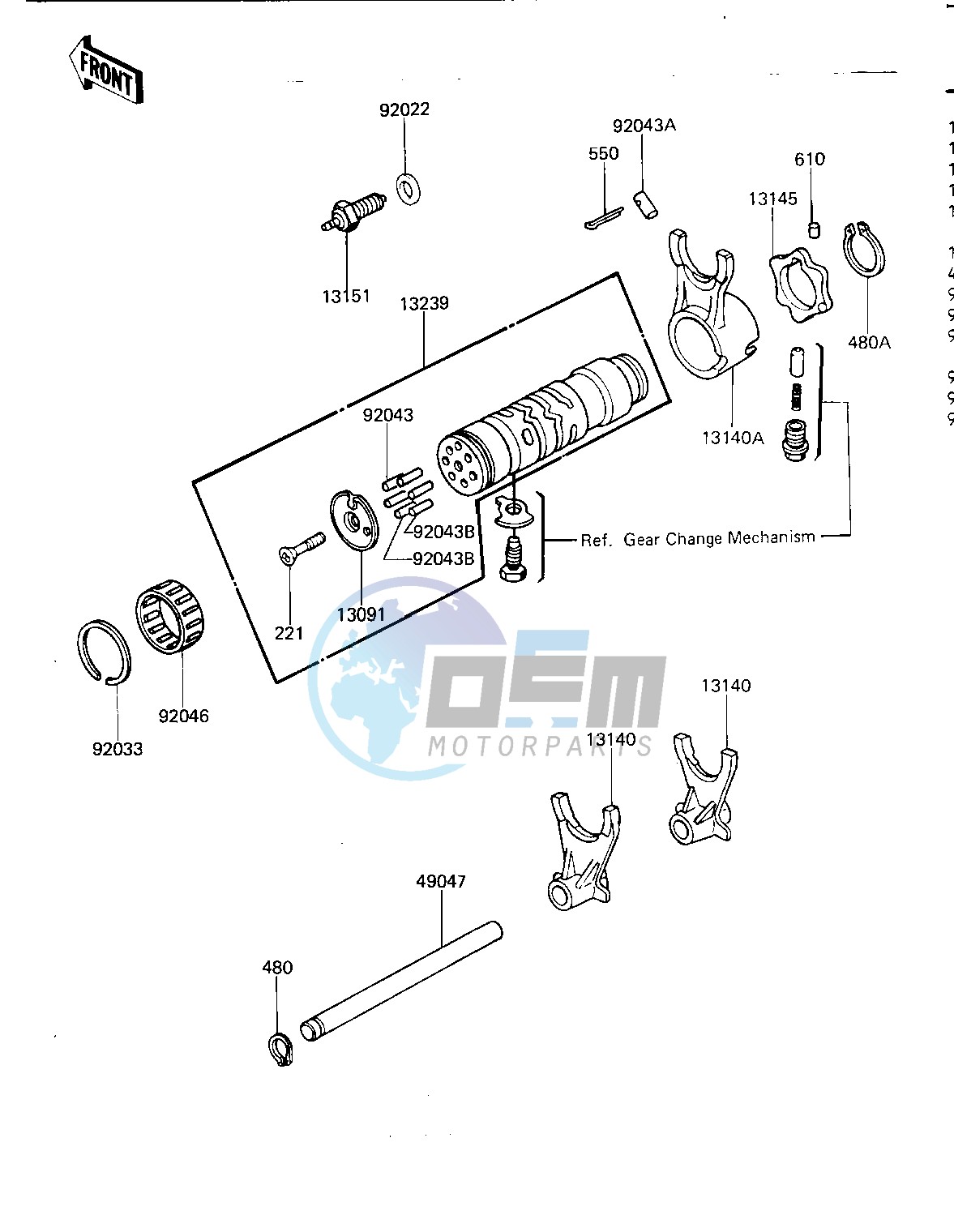 GEAR CHANGE DRUM & FORKS -- 81-82 H1_H2- -