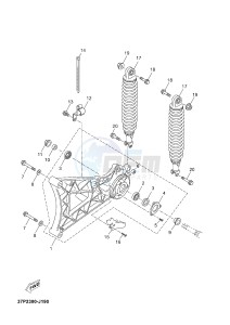 YP125RA (ABS) X-MAX 250 ABS (2DL3) drawing REAR ARM & SUSPENSION