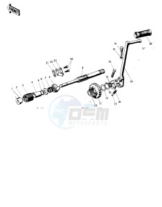 F8 (BISON A) 250 (BISON A) drawing KICKSTARTER MECHANISM -- From E_NO. 05979- -