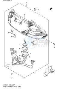 AN400 (E2) Burgman drawing REAR COMBINATION LAMP (MODEL K1 K2)