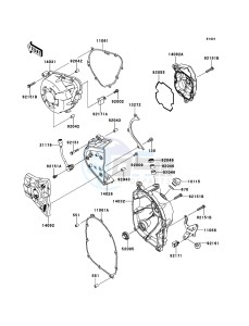 Z1000 ABS ZR1000EDFA FR XX (EU ME A(FRICA) drawing Engine Cover(s)