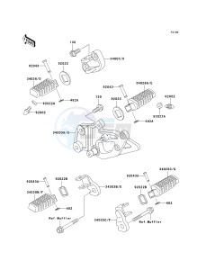 EX 500 D [NINJA 500R] (D6F-D9F) D8F drawing FOOTRESTS