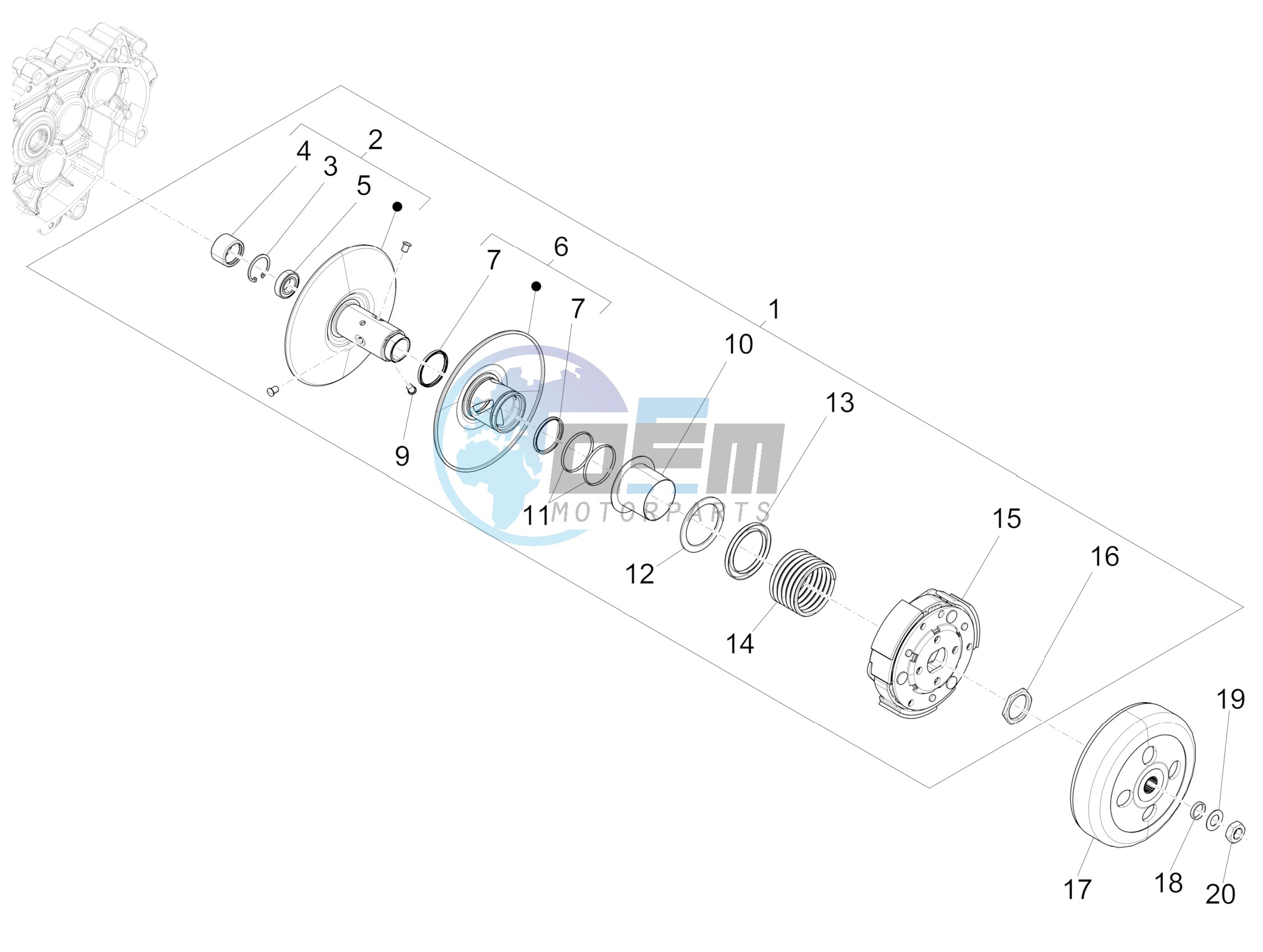 Driven pulley