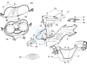 X Evo 125 Euro 3 (UK) drawing Handlebars coverages