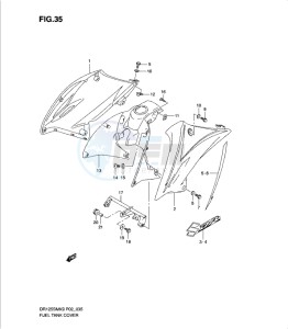 DR125SML0 drawing FUEL TANK COVER (MODEL K9)