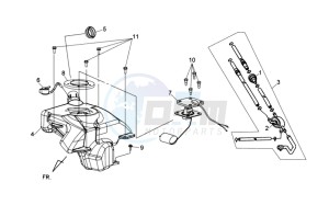 HD 2 125i drawing FUEL TANK - FUEL CUT