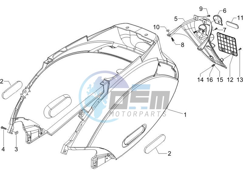 Rear cover - Splash guard