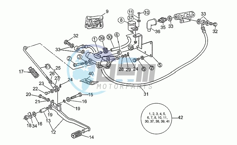 Rear brake m.cyl. Mod.group