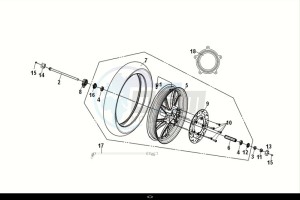 SYMPHONY ST 125 LC (XL12WW-EU) (E5) (M1) drawing FRONT WHEEL