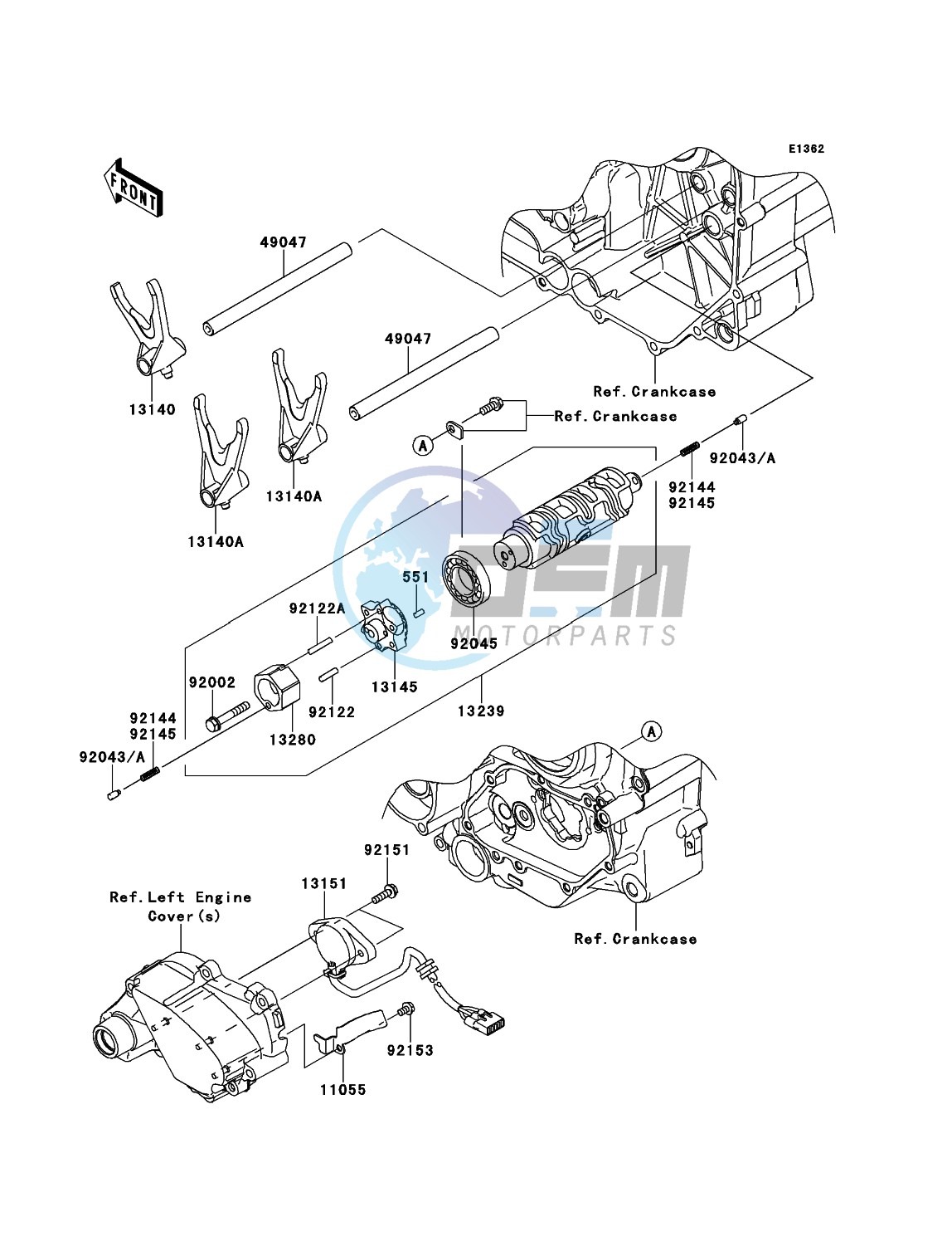 Gear Change Drum/Shift Fork(s)