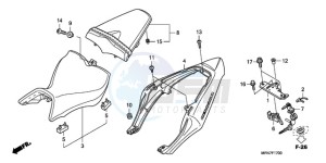 CB1000RAA Europe Direct - (ED / ABS) drawing SEAT/SEAT COWL