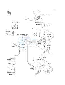 ZX 900 C [NINJA ZX-9R] (C1-C2) [NINJA ZX-9R] drawing FUEL EVAPORATIVE SYSTEM