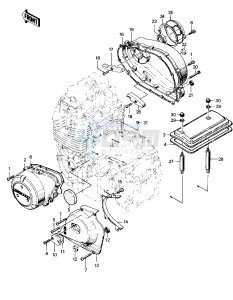 KZ 400 S [SPECIAL] (S) [SPECIAL] drawing ENGINE COVERS -- 75 S- -