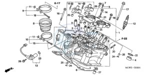 VFR800A9 UK - (E / ABS MME TWO) drawing CYLINDER HEAD (REAR)