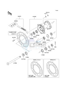 KX 450 D [KX450F] (D7F) D7F drawing REAR HUB