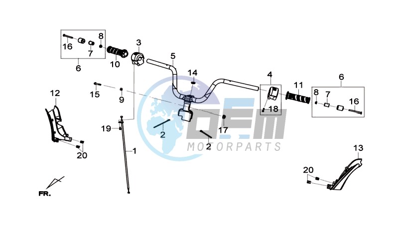 HANDLEBAR / BRAKE LEVERS CPL  L/R