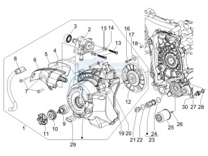 Granturismo 200 L UK drawing Flywheel magneto cover - Oil filter